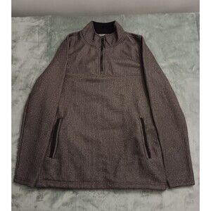 Departwest Men's Medium Brown Quarter Zip Pullover Fleece Lined Sweater Jacket